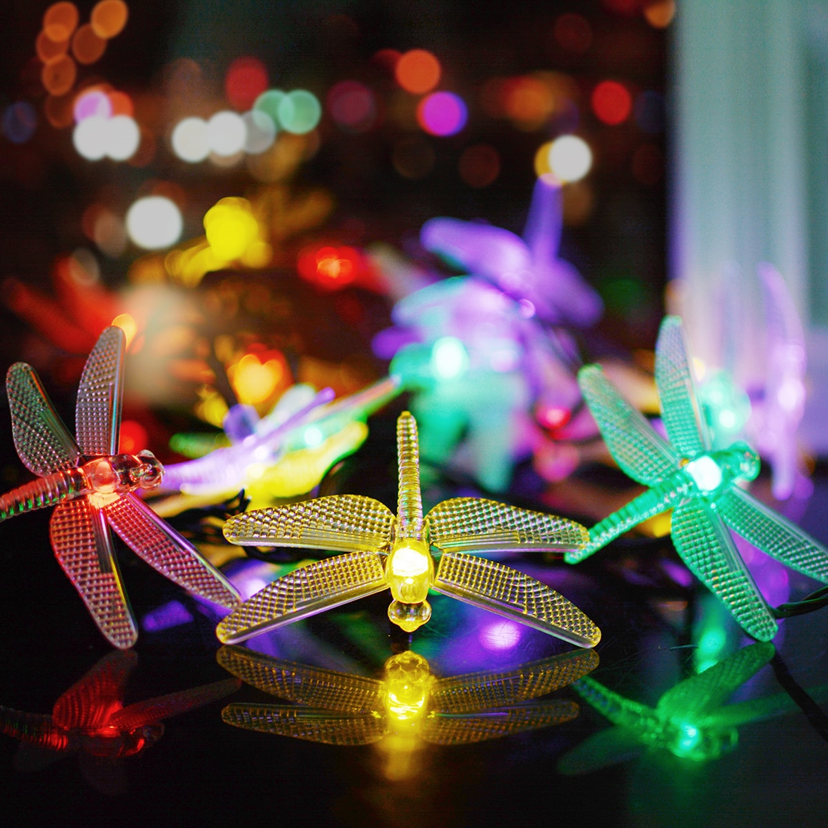 Solar Power Dragonfly Fairy Lights